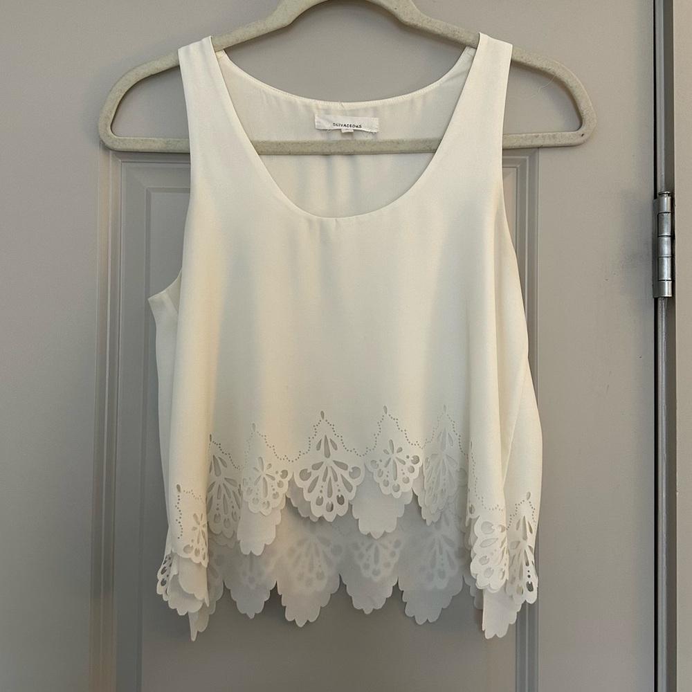 White crop tank top